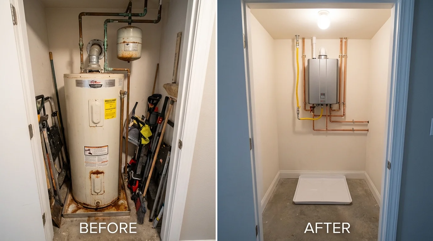 Tank water heater versus wall-mounted tankless unit comparison for Ash Grove, MO homeowners